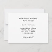 引っ越しました砂漠南西エレガント移動 案内状 (裏面)