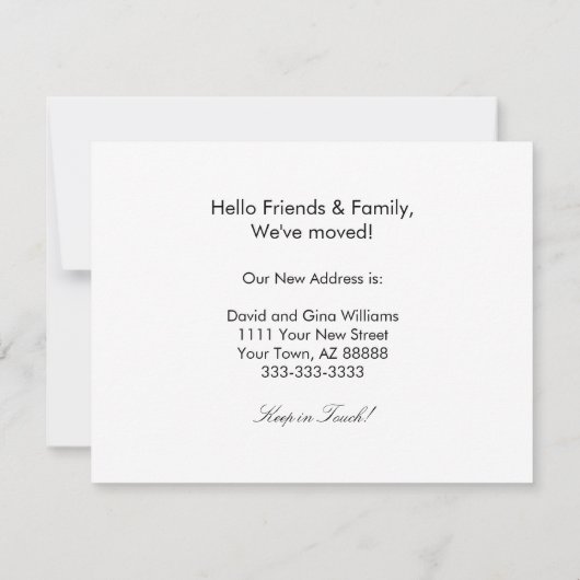 引っ越しました砂漠南西エレガント移動 案内状 (裏面)