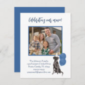 引っ越しました祝の犬の家族写真予算 案内状 (正面/裏面)