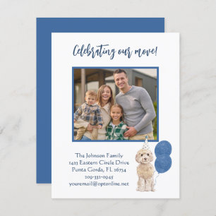 引っ越しました祝の犬の家族写真予算 案内状