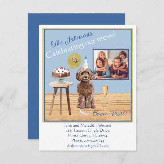 引っ越しました祝撮影予算 案内状 (正面/裏面)