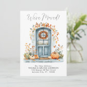 引っ越しました秋のフロントドア新しいアドレス移動 案内状 (スタンド正面)