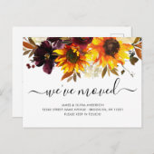 引っ越しました秋のボホヒマワリ開花移動 案内ポストカード (正面/裏面)