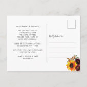 引っ越しました秋のボホヒマワリ開花移動 案内ポストカード (裏面)