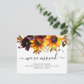 引っ越しました秋のボホヒマワリ開花移動 案内ポストカード (スタンド正面)