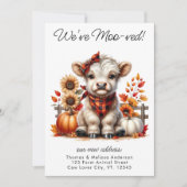 引っ越しました秋の高地の牛の新しいアドレス移動 案内状 (正面)