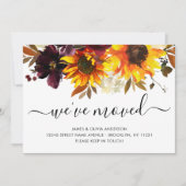 引っ越しました秋ひまわり新住宅写真ムービング 案内状 (正面)