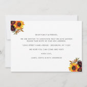 引っ越しました秋ひまわり開花ニューホームムービング 案内状 (裏面)