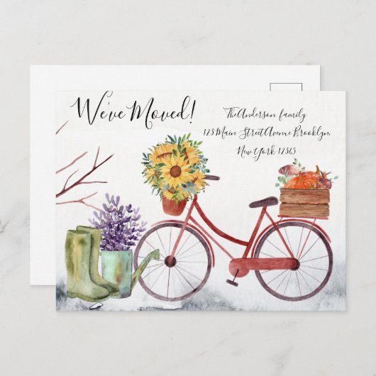 引っ越しました秋テーマ感謝祭 ポストカード (正面/裏面)