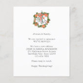 引っ越しました秋ドアホリディムービングアナウンスメント (裏面)