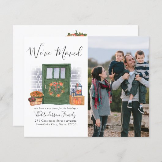 引っ越しました秋ドア写真の移動のお知らせ (正面/裏面)