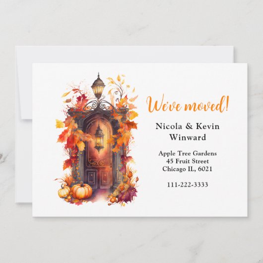 引っ越しました秋秋パンプキンズドア 案内状 (正面)