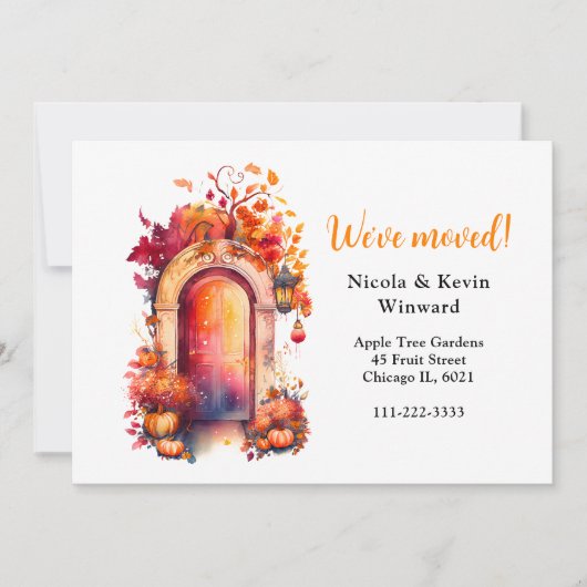 引っ越しました秋秋パンプキンズドア 案内状 (正面)