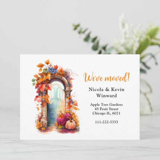 引っ越しました秋紅葉ドア 案内状 (スタンド正面)