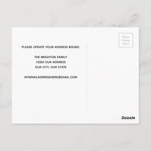 引っ越しました移動トラックかわいい住所の変更 ポストカード (裏面)