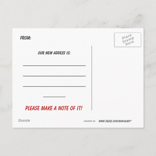 引っ越しました移動通知 案内ポストカード (裏面)