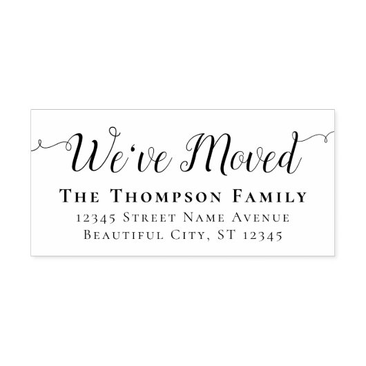 引っ越しました移動Chicスクリプトファミリの新しいアドレス セルフインキングスタンプ (デザイン)