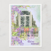 引っ越しました窓バルコニー葉書 ポストカード (正面)