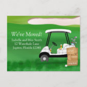 引っ越しました箱付きゴルフカート 案内ポストカード (正面)