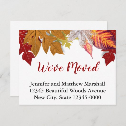 引っ越しました紅葉の移動告知 案内状 (正面/裏面)