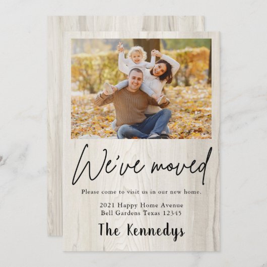 引っ越しました素朴の写真の移動の発表 案内状 (正面/裏面)
