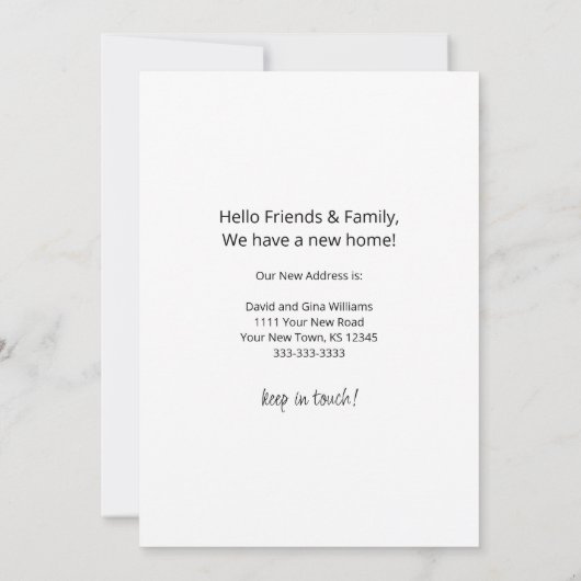 引っ越しました素朴ひまわり写真移動 案内状 (裏面)