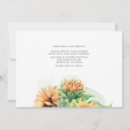 引っ越しました素朴ひまわり移動告知 案内状 (裏面)