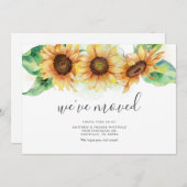 引っ越しました素朴ひまわり移動告知 案内状 (正面/裏面)