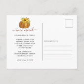 引っ越しました素朴フローラパンプキンズホリデームービング 案内ポストカード (裏面)