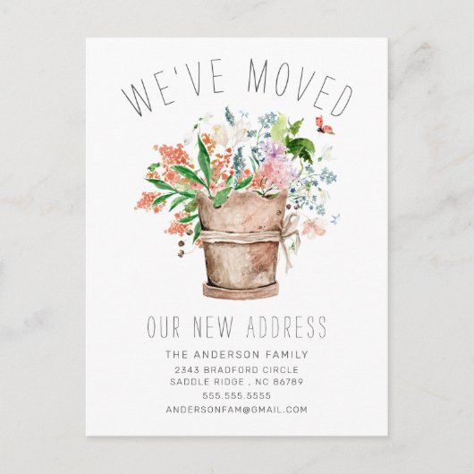 引っ越しました素朴フローラ移動のお知らせ 案内ポストカード (正面)