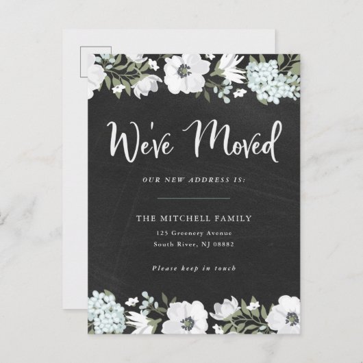 引っ越しました素朴フローラ|引っ越し案内 インビテーションポストカード (正面/裏面)