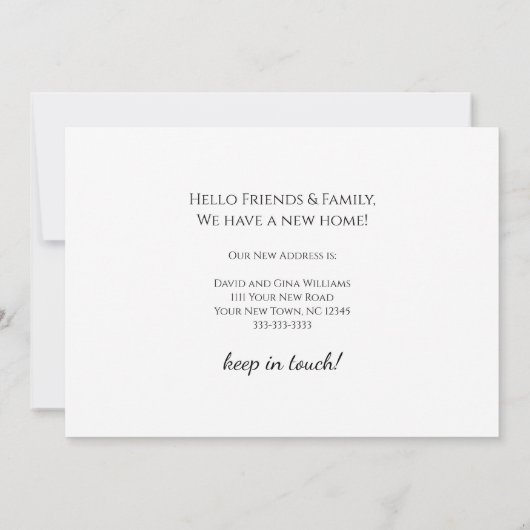 引っ越しました素朴マウンテンズニューホーム 案内状 (裏面)