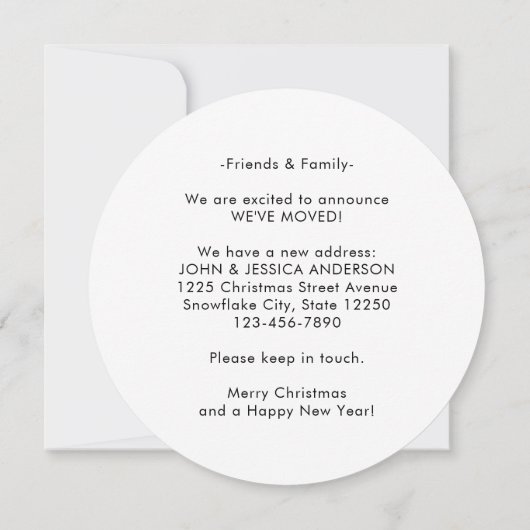 引っ越しました素朴リースホリデームービング 案内状 (裏面)