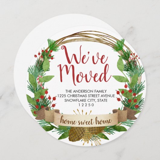 引っ越しました素朴リースホリデームービング 案内状 (正面/裏面)