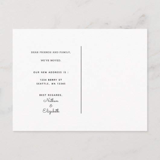 引っ越しました素朴客室の移動案内 案内ポストカード (裏面)