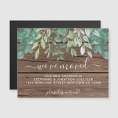 引っ越しました素朴発表用磁気カード マグネット招待状 (正面/裏面)