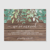 引っ越しました素朴発表用磁気カード マグネット招待状 (正面)