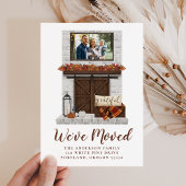 引っ越しました素朴秋ファームハウスフィレックスムービング 案内状