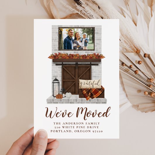 引っ越しました素朴秋ファームハウスフィレックスムービング 案内状