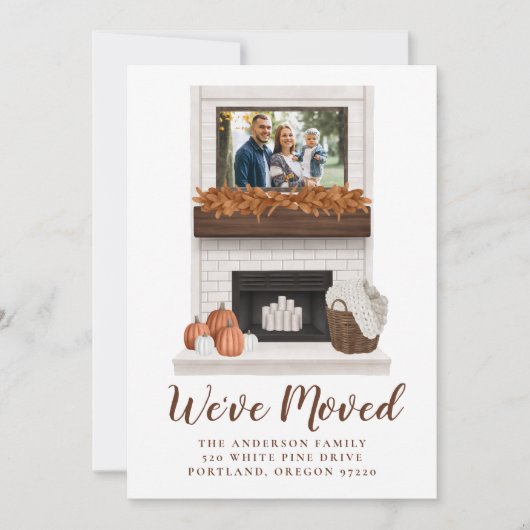 引っ越しました素朴秋ファームハウスフィレックスムービング 案内状 (正面)