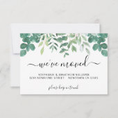 引っ越しました緑化の発表カード ノートカード (正面)