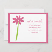 引っ越しました花発表会（ピンク） 案内状 (正面)