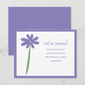 引っ越しました花発表会（紫） 案内状 (正面/裏面)