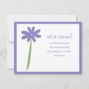 引っ越しました花発表会（紫） 案内状