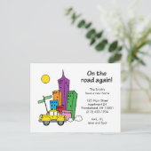 引っ越しました街並み – はがき 案内ポストカード (スタンド正面)