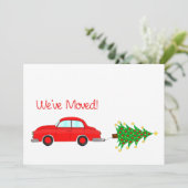 引っ越しました車とツリーのクリスマスカード シーズンカード (スタンド正面)