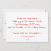 引っ越しました車とツリーのクリスマスカード シーズンカード (裏面)