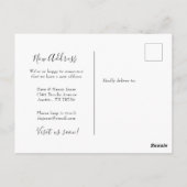 引っ越しました車と荷物告知はがき ポストカード (裏面)