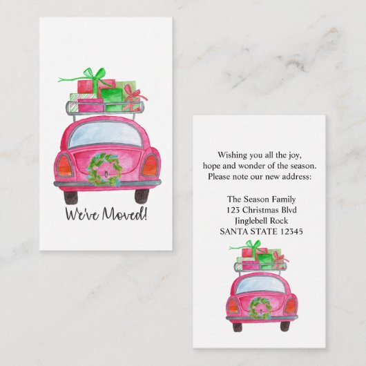 引っ越しました車 エンクロージャーカード (正面/裏面)