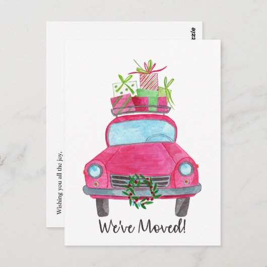 引っ越しました車 ポストカード (正面/裏面)